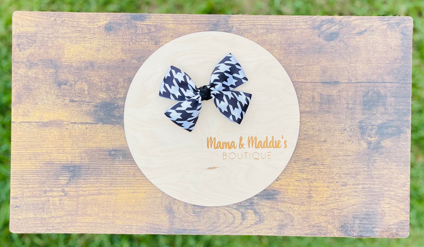 Houndstooth ribbon bows