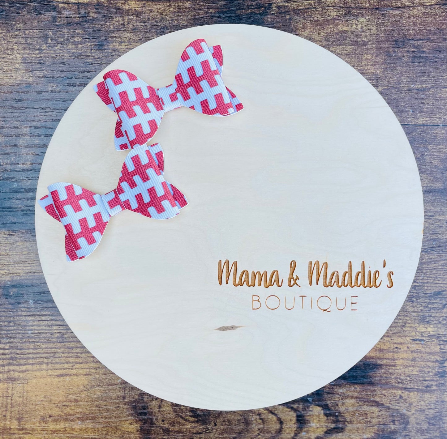 Football themed faux leather bows