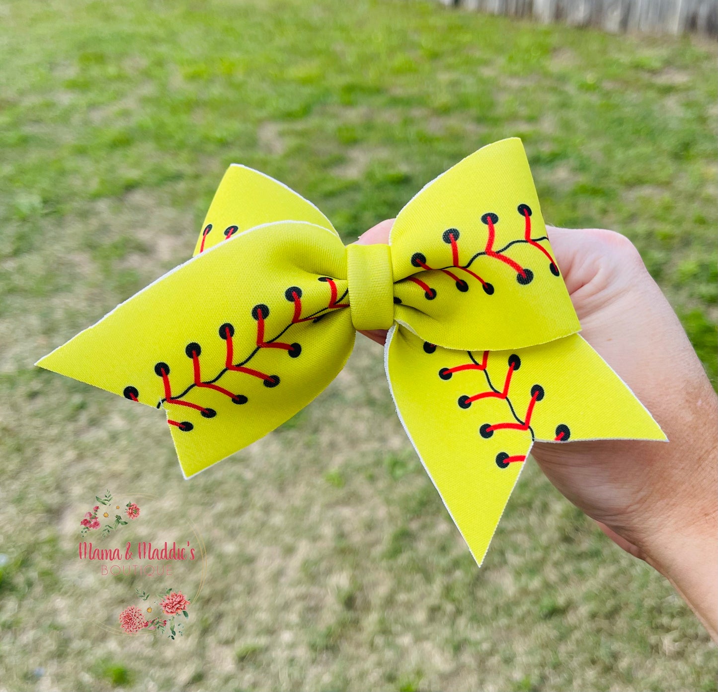 Baseball & softball sailor neoprene hair bows