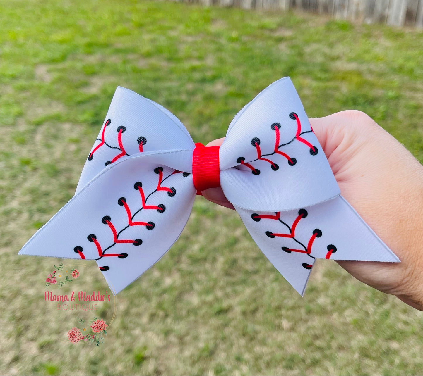 Baseball & softball sailor neoprene hair bows