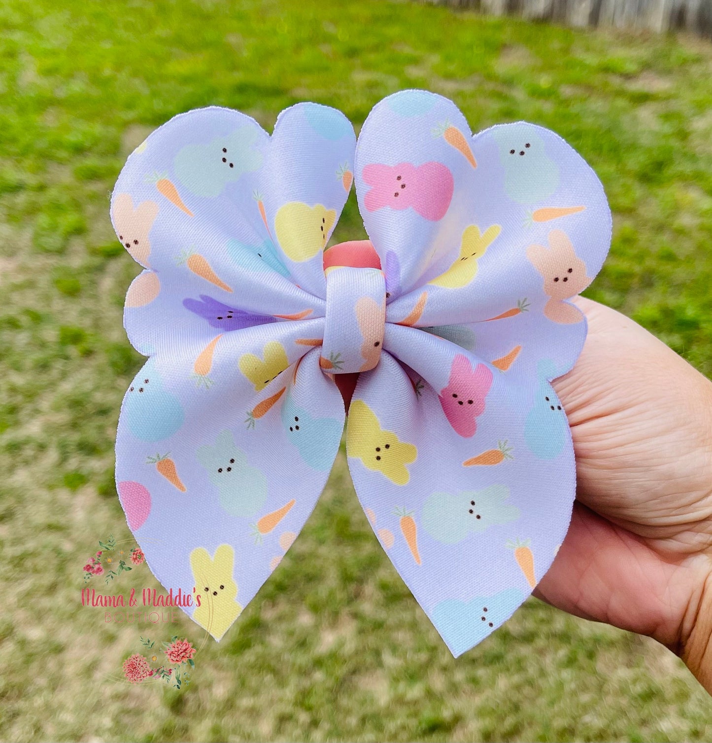 Pastel bunnies bubble neoprene hair bows