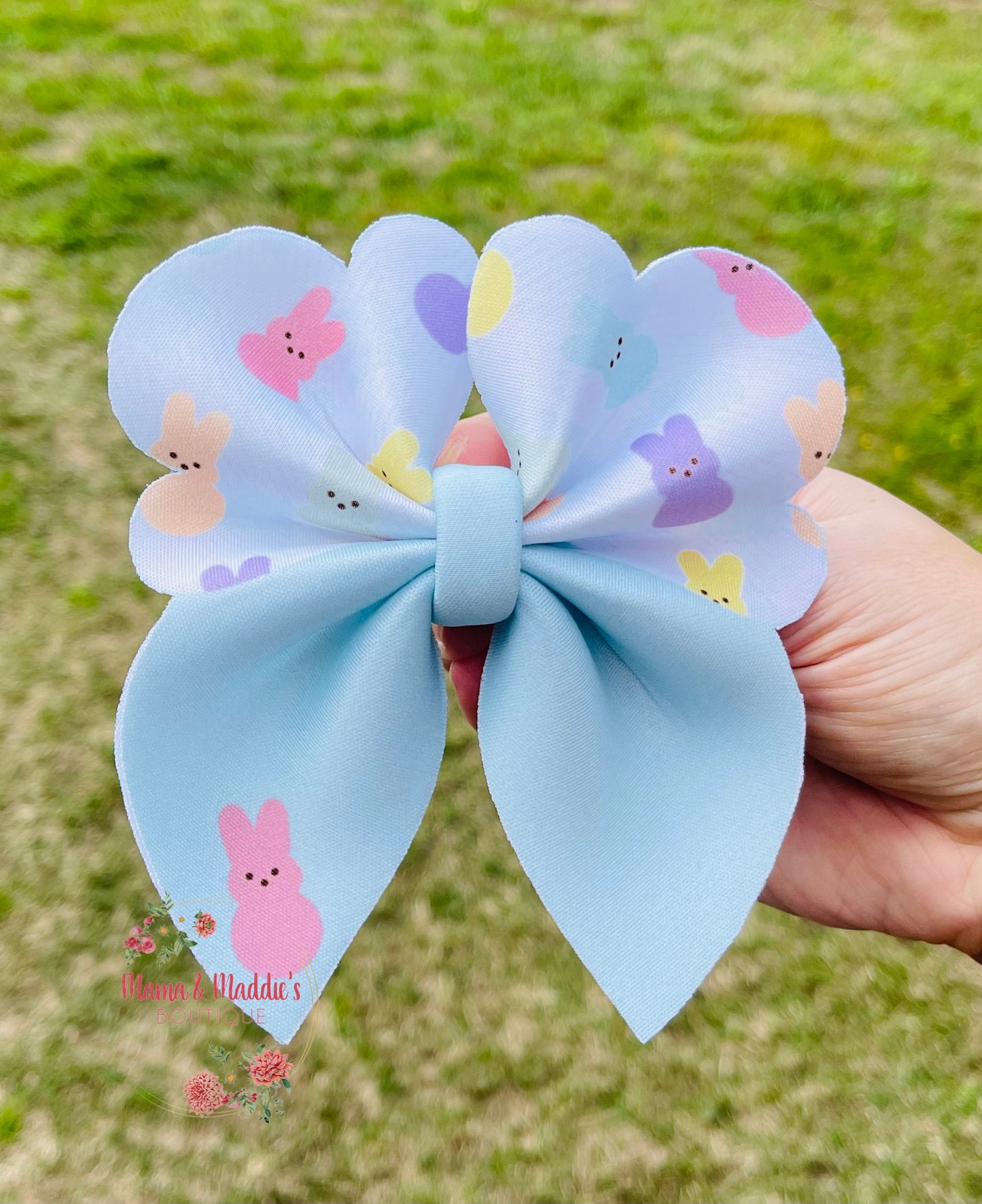 Pastel bunnies bubble neoprene hair bows