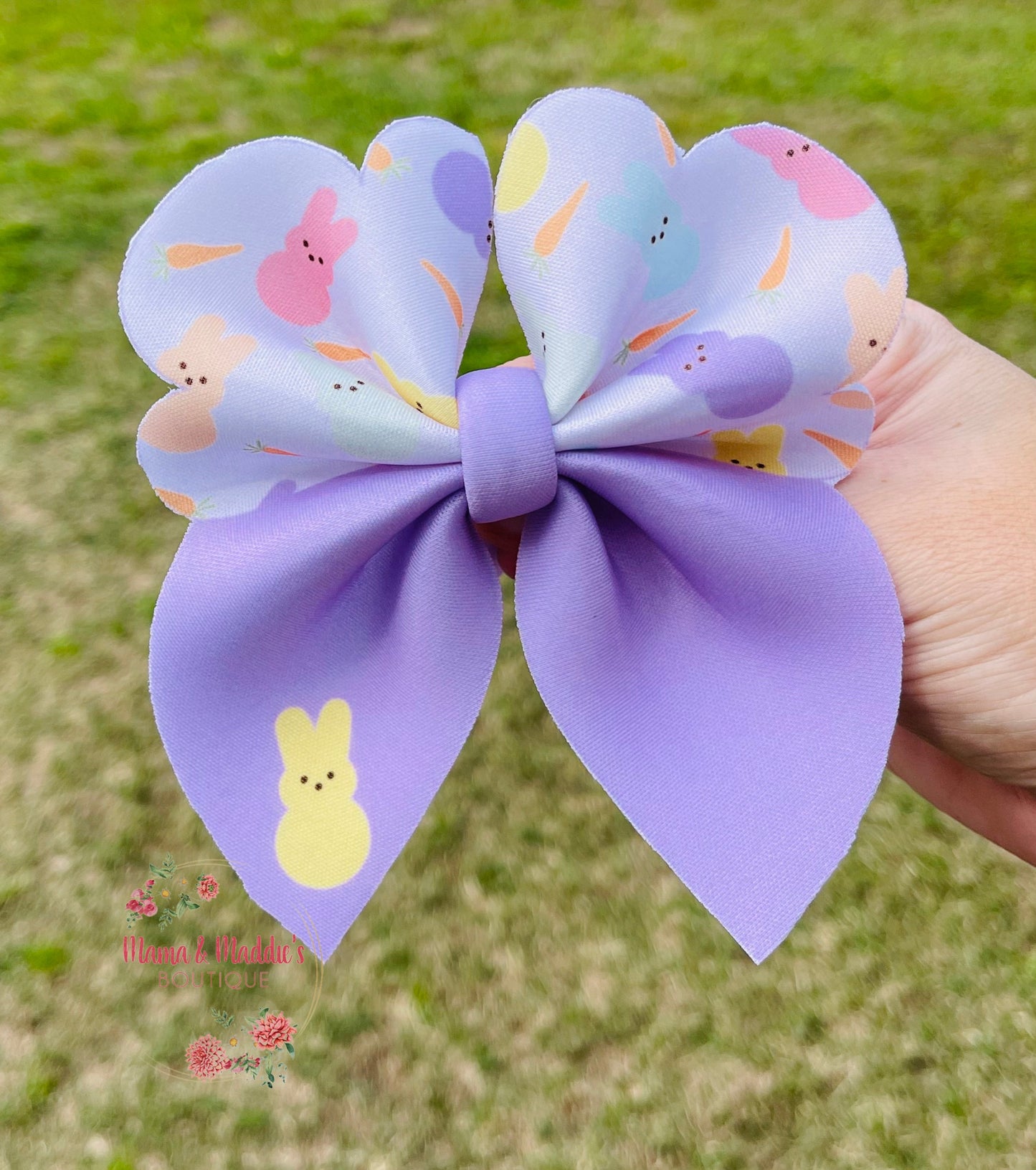 Pastel bunnies bubble neoprene hair bows