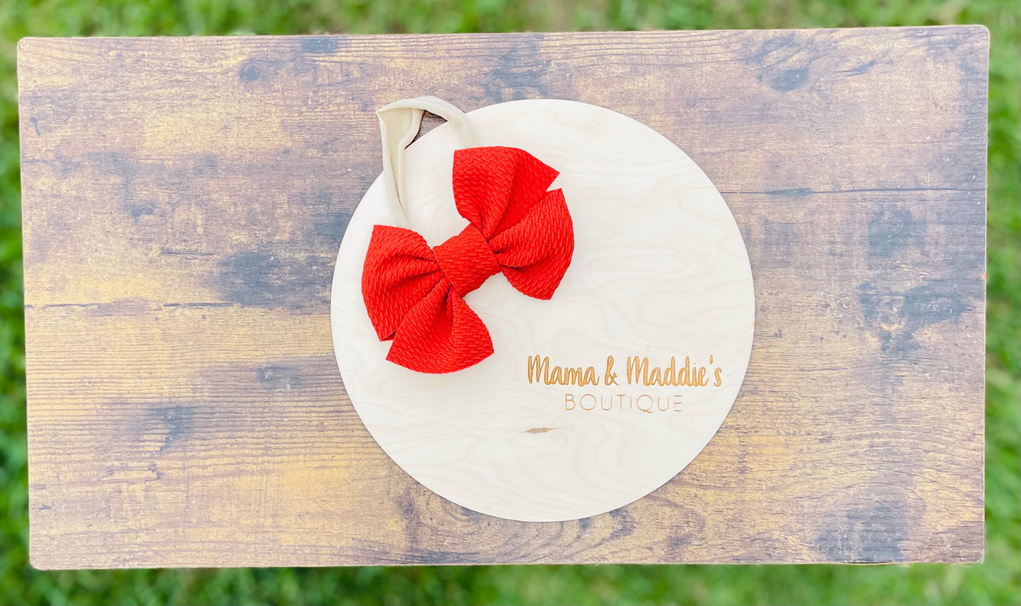 Nylon headbands with pinwheel style bow