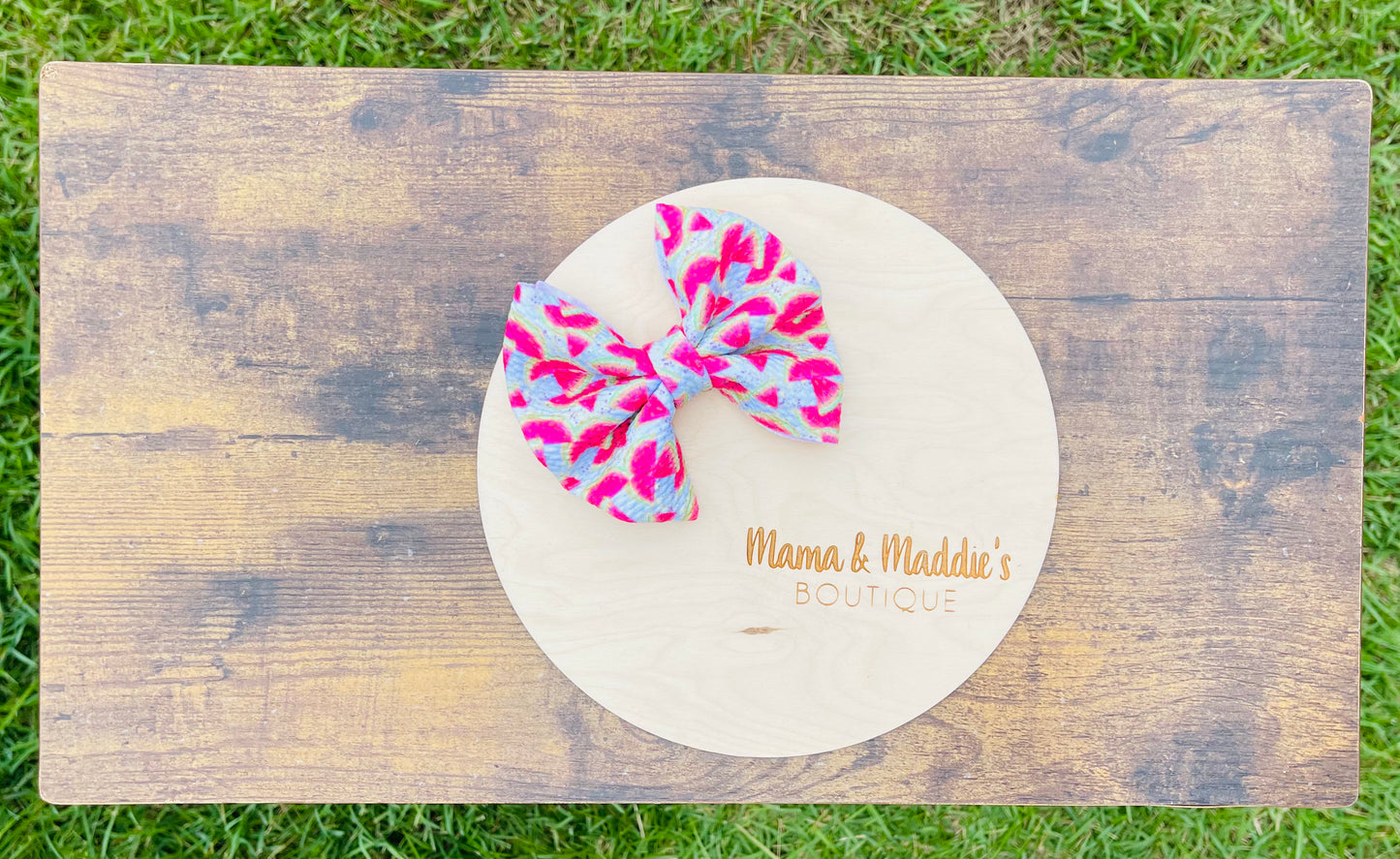 Printed bows on nylon headband