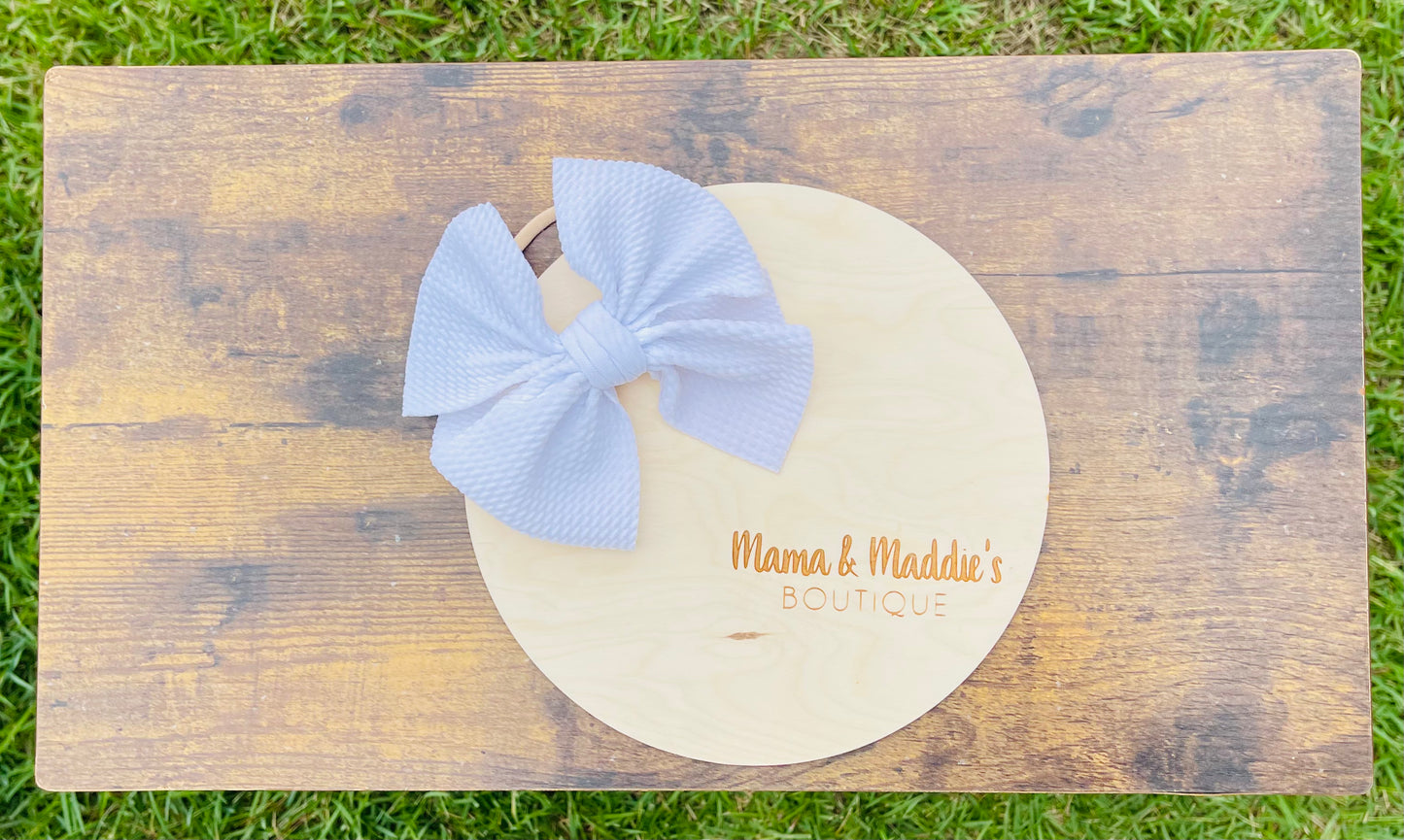 Nylon headbands with pinwheel style bow