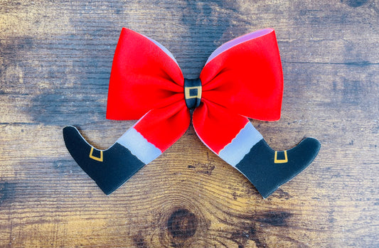 Santa boots bow