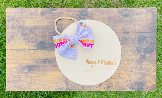 Printed bows on nylon headband