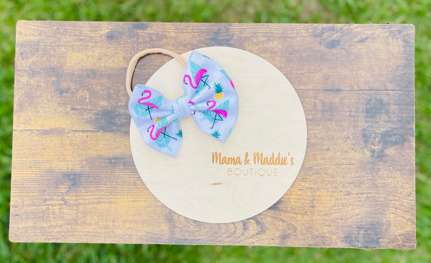 Printed bows on nylon headband