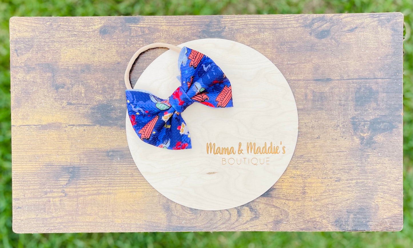 Printed bows on nylon headband